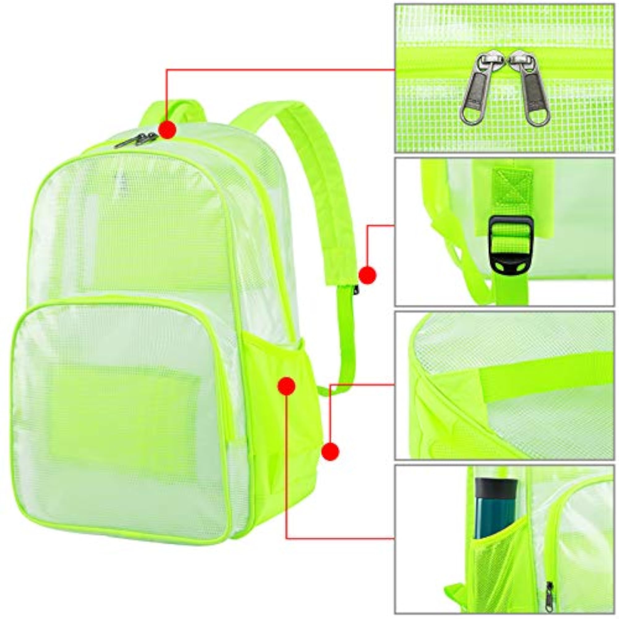 Heavy Duty Water-resistant See Through School Bag