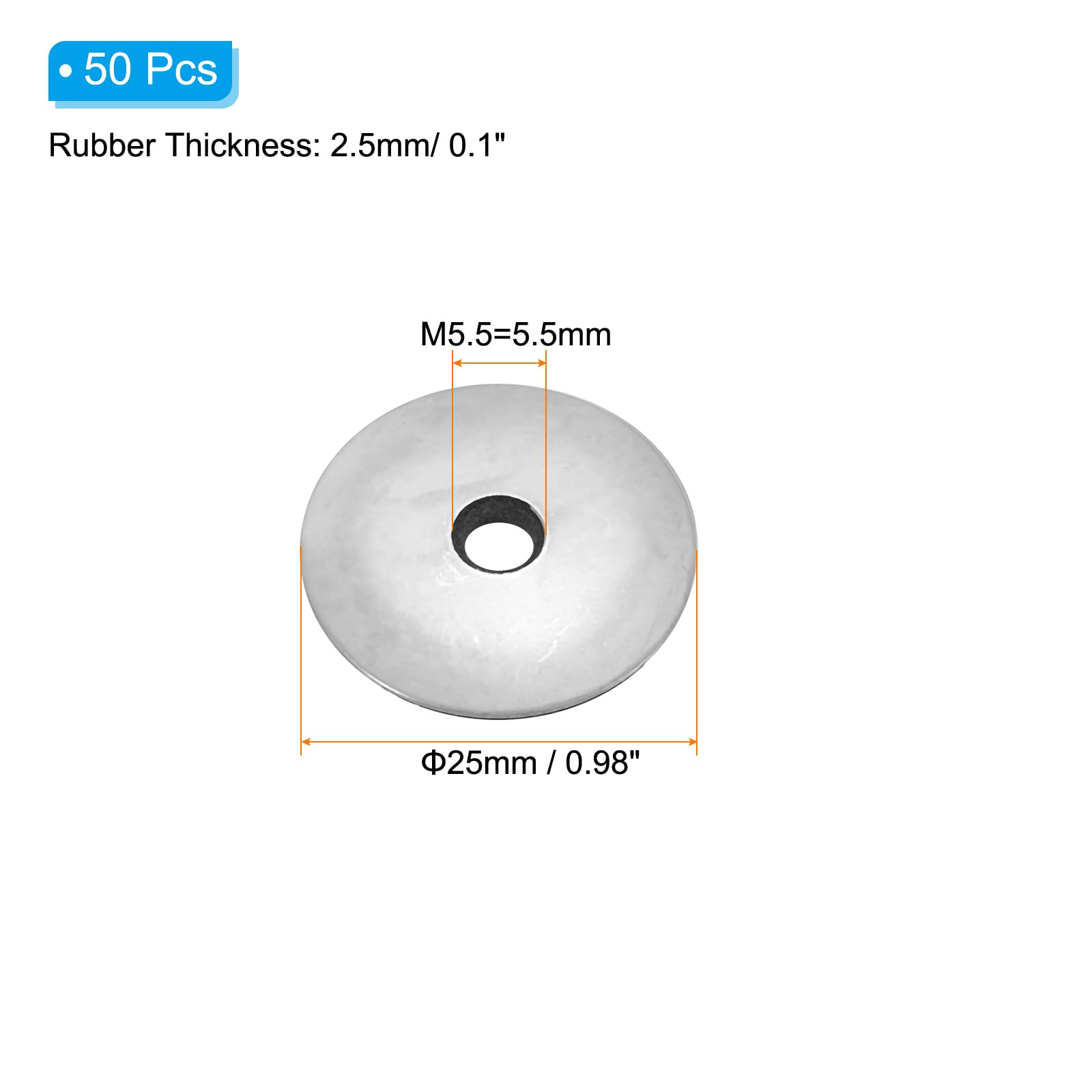 PATIKIL 7/32"x1" EPDM Bonded Sealing Washers - Image 2