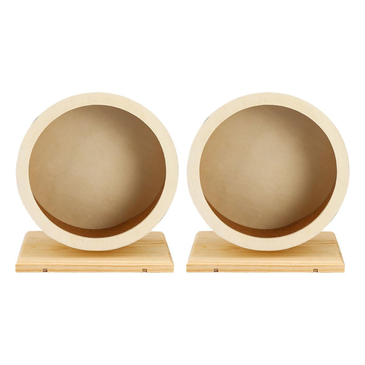 COLLBATH 2piezas Ruedas De Hámster Silenciosas De Madera Corcho Resistente Arañazos Juguete para Chinchillas Cobayas y Erizos Ejercitador para Animales Pequeños