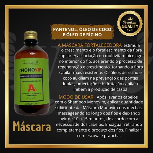 Shampoo e Mascara Monovin Crescimento Capilar Tratamento Antiqueda