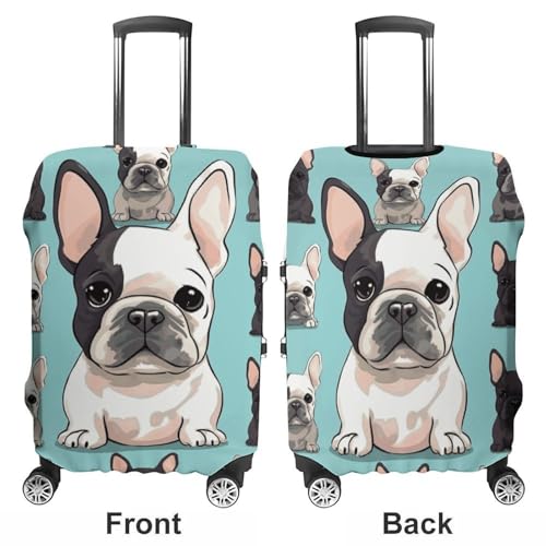 Cute French Bulldog Travel Luggage Cover Anti-scratch Suitcase Cover Elastic Suitcase Protective Cover Fits 19-32 Inch Luggage XL3