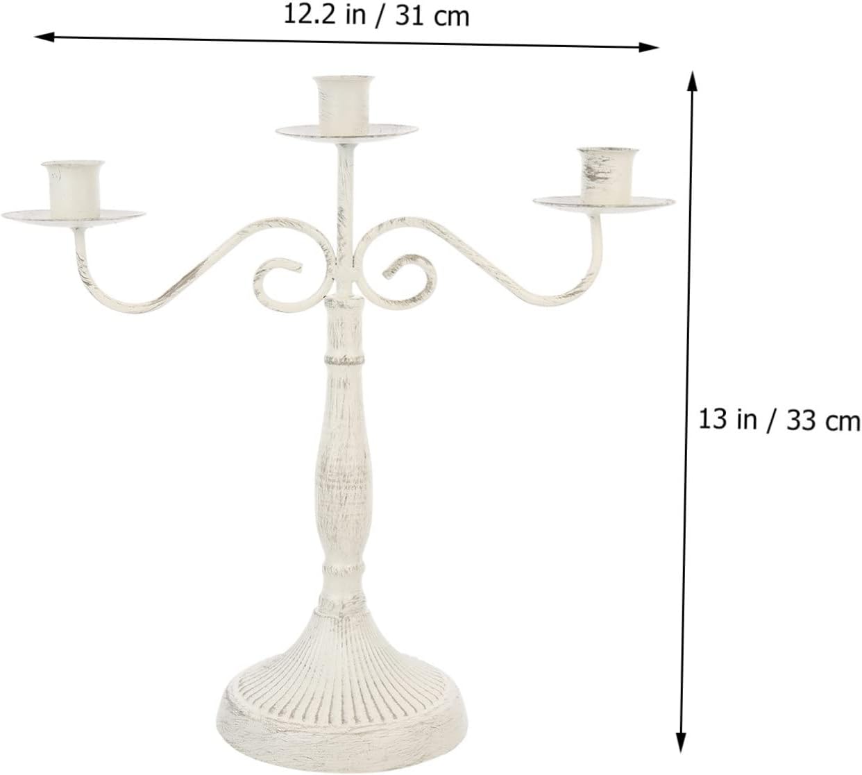Multi-Head Antique Iron Candelabra Candle Holder Decorative Metal Tabletop Centerpiece for Parties and Home Decor