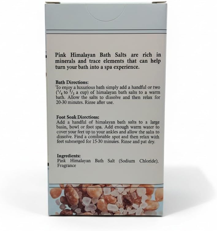 Pink Himalayan Bath Salts with Rose Scent – 100% Natural Spa Soak in Reusable Glass Jar with Bamboo Lid & Spoon – Relaxing, Detoxifying & Skin-Hydrating Aromatherapy Bath Crystals (26 oz)