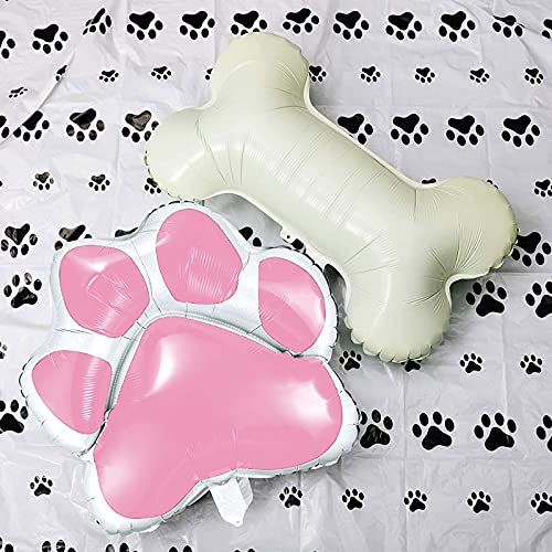 4 Pieces Bone Shaped Balloons Foil Helium Aluminum Balloons And 4 Pieces Dog Print Balloon For Pets Dog Party Suppliers (Pink) #TOP6