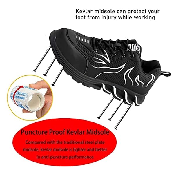 Dames Stalen Neus Schoenen Sportieve Sneaker,Veiligheidsschoenen S3 Dames Stalen Neus Schoenen Lichtgewicht Ademend Beschermende Sneakers,▁