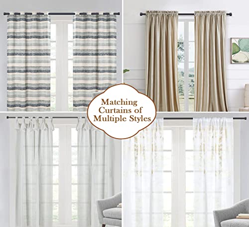 Olv Black Curtain Rods For Window 48-84 Inch, Adjustable Single Window Rods With End Cap Design Finials,1 Inch Diameter,Matte Black,Set Of 2 #TOP3