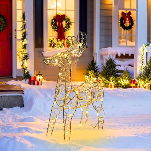 Weihnachts-Rentier, beleuchtet, Hirsch, batteriebetrieben, LED,...