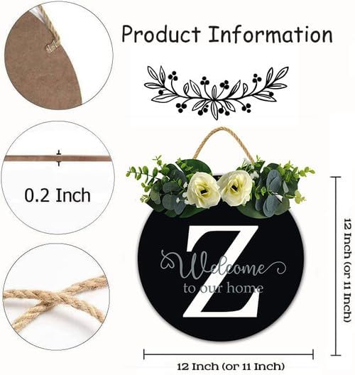 TYmall-Wooden Monogram Letter Z Wreath-26 Inch Farmhouse Decor