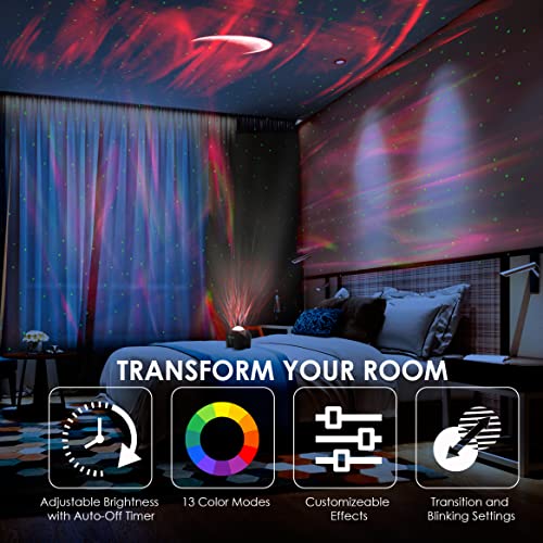 Aurora Lights Galaxy Projector, Star Projector Galaxy Light With Hi-Fi Bluetooth Speaker And Remote, Dimmable Northern Lights Aurora Projector, Enchanting Night Light For Kids And Adults #TOP1
