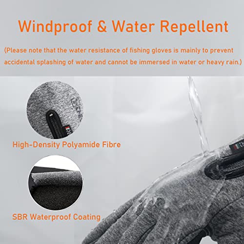 Ljcute Winter Fingerless Fishing Gloves For Men & Women, Water Repellent & Anti-Slip Cold Weather Touchscreen Warm Cycling Gloves For Motorcycle Work Bike Driving Hunting Ski Running Hiking #TOP4
