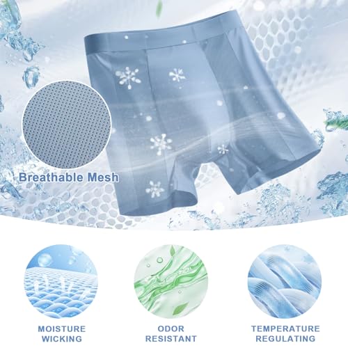 Men's Underwear Boxer Briefs 5 Pack - Breathable Mesh Design,Built-in 3D Pouch Soft Underwear3