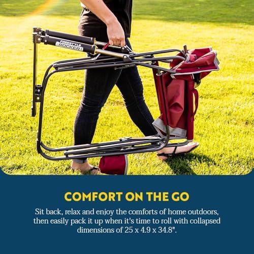 GCI OUTDOOR Freestyle Rocker Camping Chair | Portable Folding Rocking Chair with Solid, Durable Armrests, Drink Holder & Comfortable Backrest — Indigo Blue - 5