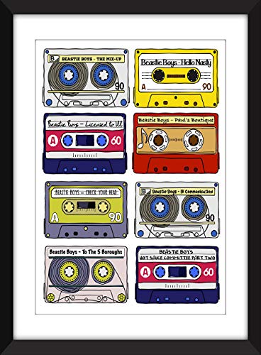 Beastie Boys Albums - Retro Cassette Artwork - Unframed Print - Ideal Gift for Beastie Boys Fan/Ungerahmter Druck