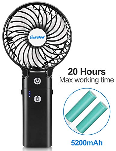 Portable Handheld Fan Battery Operated, Rechargeable USB Powered Desk/Outdoor Fan, 20h Super Long
