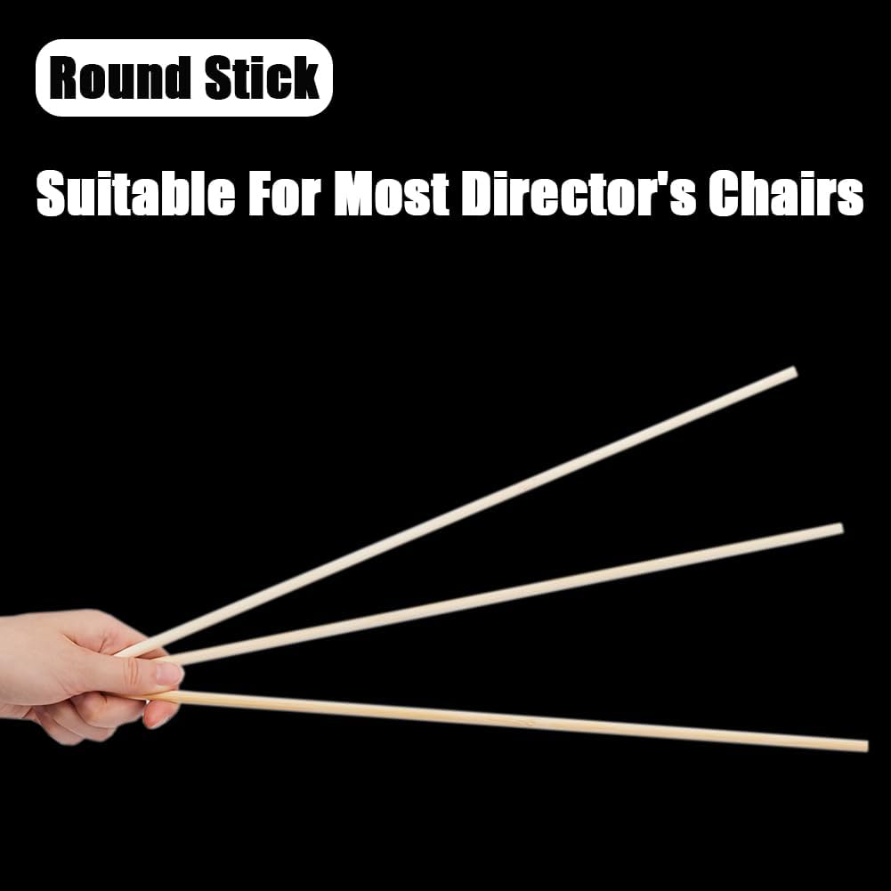 GORGECRAFT 10PCS 16 Inch Director Chair Stick Replacement Chair Round Bamboo Frame Sticks Seat Cloth Cover Canvas Support Highchair Parts Accessories Solid Rod for Makeup Artist Picnic Chair