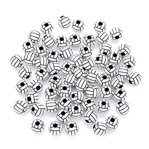 R STAR 100 Pcs Volleyball Beads 12mm Sports Pony Beads