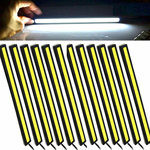 12Pcs White 12V Led Strip Drl Daytime Running Lights Fog Cob Car Lamp Waterproof #TOP24