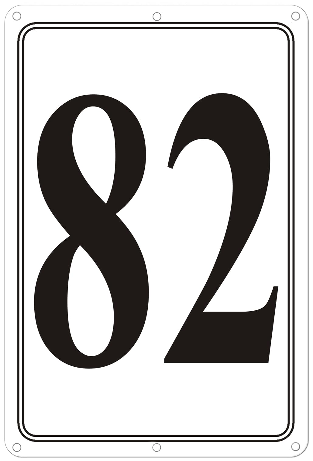 i-CowFun Premium Aluminum Number Signs 82, Metal 12" X 8" Numbered Signs Outdoor for Parking Lots, Floor, Dock, Court, Aisle, Field, High Visibility,