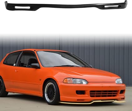 Front Bumper Lip Spoiler, Compatible with 1992-1995 Honda Civic Coupe & Hatchback Not Fit Sedan, PU Unpainted WW Style Add-on Front Splitter Air Dam Chin Protector