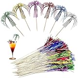 🍹【TAMAÑO APROPIADO】La longitud de la barra de cóctel hecha es de 15 cm, los colores son aleatorios, abiertos y en cascada como bonitos fuegos artificiales. Ideal para fiestas para agregar color y estilo a sus bebidas.