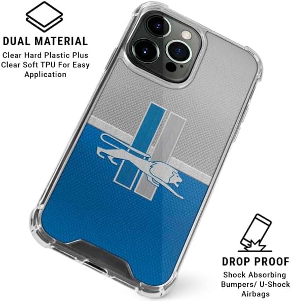 Skinit Clear Phone Case Compatible with iPhone 16 Pro Max - Officially Licensed NFL Detroit Lions Vintage Design
