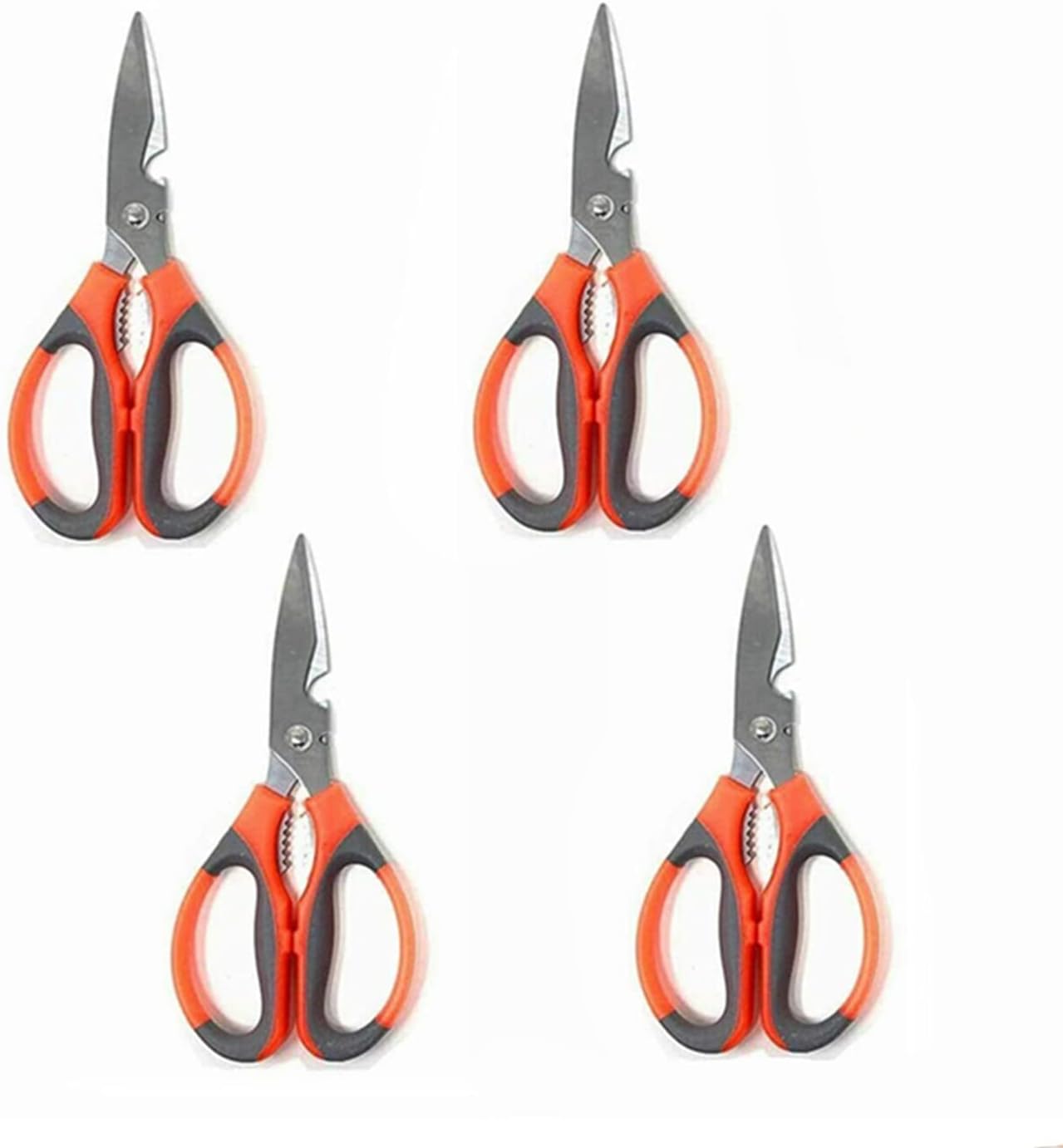 4 Pack Heavy Duty Kitchen Scissors Sharp Blade Multipurpose Utility Shears with Stainless Steel Blade for Cutting Herb, Chicken, Fish, Meat, Seafood ,Vegetables