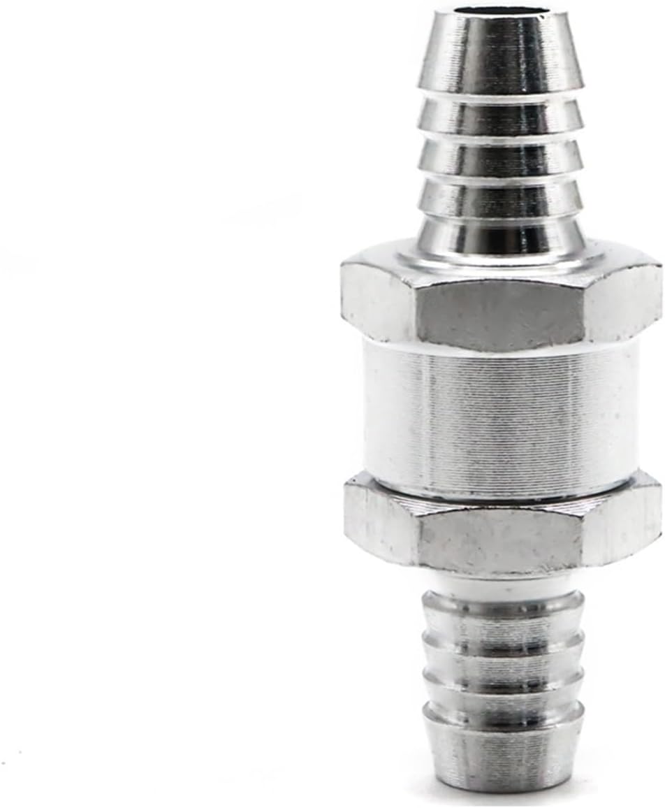 One Way 6/8/10/12/14/16mm 6 Size Valves Hose Pipe Connector Aluminium Alloy Fuel Non Return Check Valve One Way Fit Carburettor (Size : 8mm)