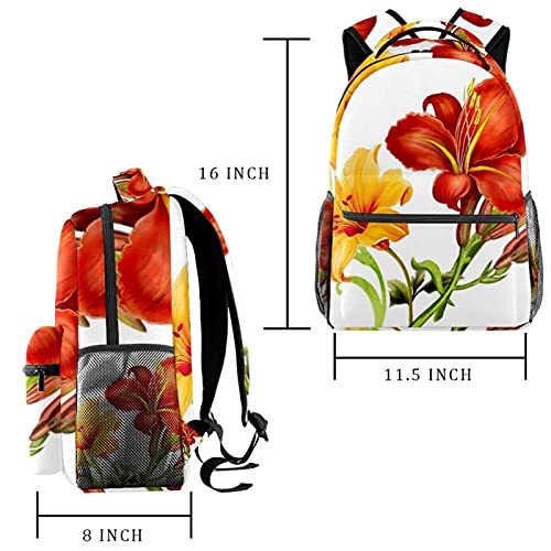 Sac à dos décontracté motif fleurs multicolore avec grands compartiments pour ados
