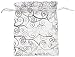 50 Organza Gift Bags (White with Silver Details, 4.5x6) by ximico