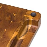 WMF Schneidebrett Holz groß massiv 40 x 32 x 4 cm, Holz, Akazienholz, klingenschonend, große Arbeitsfläche, Küchenbrett, Stirnholzoptik, Gummierte Füße – Ansicht 5