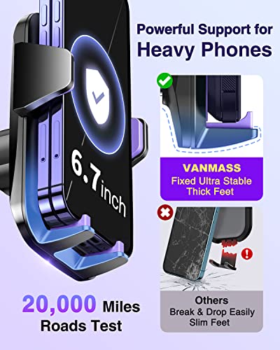 Image of VANMASS Mobile Phone Holder Car Ventilation Purple Mobile Phone Holder Car 4 in 1 Mobile Phone Holder Car Suction Cup 100% Scratch Protection Smartphone Holder Car Interior Door Handles for iPhone 17
