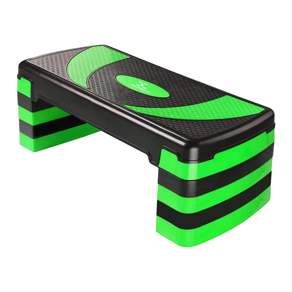 MAXSTRENGTH Stepper Fitness 5 Altezze Regolabili (10–30cm) – Piattaforma Antiscivolo per Allenamento a Casa o Palestra – Step per Aerobica & Yoga