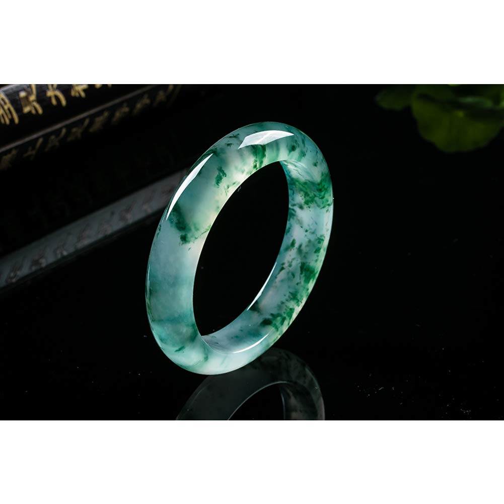 AKT Grado A Jadery Brazalete de Jade Esmeralda Natural Pulseras de Mujer Pulseras y Brazaletes de Piedras Preciosas Tallados a Mano Joyas de Fiesta,54-56mm