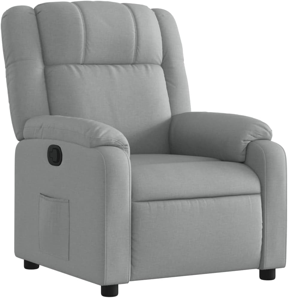 vidaXL Recliner Chair, Adjustable Reclining Armchair for Elderly, Wingback Recliner for Home Theater Cinema, Modern Style, Light Gray Fabric