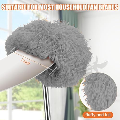 Image of MONJAY Fan Cleaner Brush with Long Rod Flexible Fan Cleaning Mop Microfiber Dust Cleaner Foldable Duster for Home Cleaning Microfiber Duster for Cleaning of Home,Kitchen, Car, Ceiling Brush (Queen)