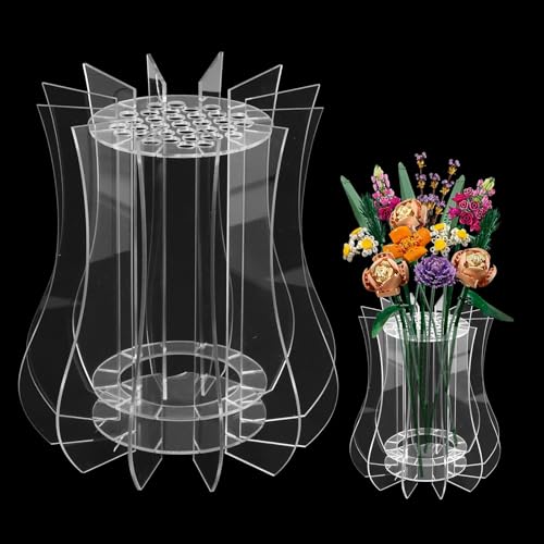 Vase for Lego Flowers Clear Display Vase for Lego Flower Bouquet