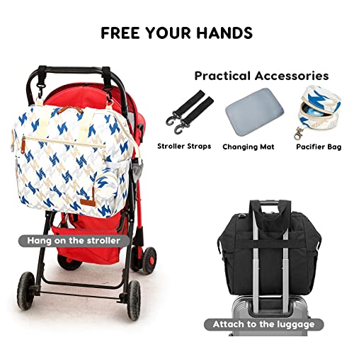 Sonarin Waterproof Diaper Bag Tote,Stylish Large Capacity Nappy Changing Bag Satchel Messenger Bag Portable Travel Mommy Bag(Geometry) #TOP4