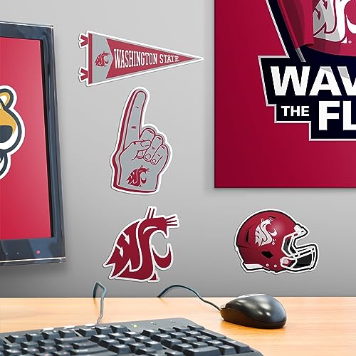 Image of Washington State University 8ct Vinyl Large Deluxe Stickers Variety Pack - Laptop, Water Bottle, Scrapbooking, Tablet, Skateboard, Indoor /Outdoor - Set of 8