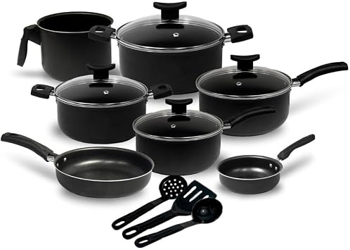 Jogo de Panelas Marpal 10 Peças Preto Antiaderente - R$ 163,99