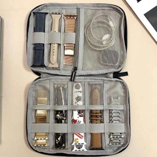 Genérico Estojo Multifuncional de Viagem para Cabos e Acessórios Eletrônicos (Cinza)