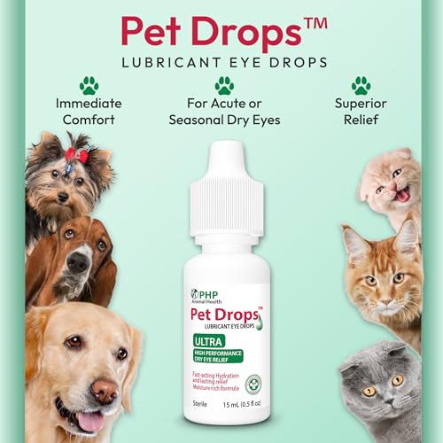 Ultra Lubricant Pet Drops 15 ml - Eye Drops for Cats and Dogs - Moisture Rich Formula, Fast Acting Hydration Dogs Eye Drop for Dry Eyes, Artificial Tears for Extra Dry Eye (Made in U.S.A)