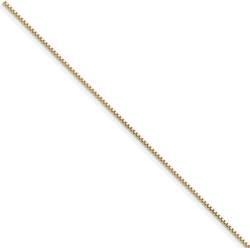Solid 14k Yellow Gold .95mm Box Chain Necklace - with Secure Lobster Lock Clasp