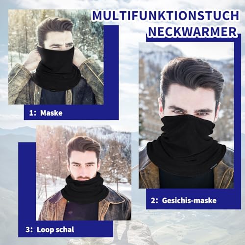 GXCROR Schlauchschal Winddicht Loopschal Multifunktionstuch Neckwarmer Herren Loop Schal Damen Halstuch Warm Halten Sportschal Halswärmer für Skifahren Motorrad Fahrrad Joggen Laufen Outdoor Sport