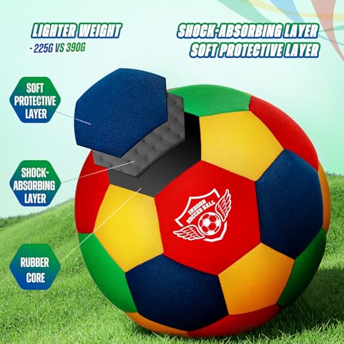 Jofuni Indoor-Fußball-Trainingsball für Zuhause, Standardgröße 4, weicher und sicherer Fußball für Teenager von 3–12, Dribbling, Training(Size 4)