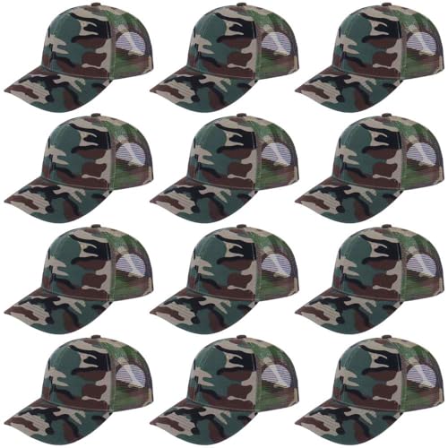 Image of ZH 12 Pack Mesh Trucker Hats, Bulk Baseball Caps for Men and Women, Trucker Cap Wholesale