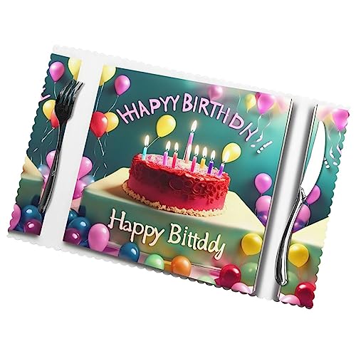 Set de table isolant thermique 30,5x45,7 cm lavable anniversaire - 4