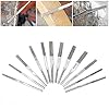 Hyuduo File, 12pcs 3mm Shank Taper Machine Files for Reciprocating Grinding, File, Pattern Files