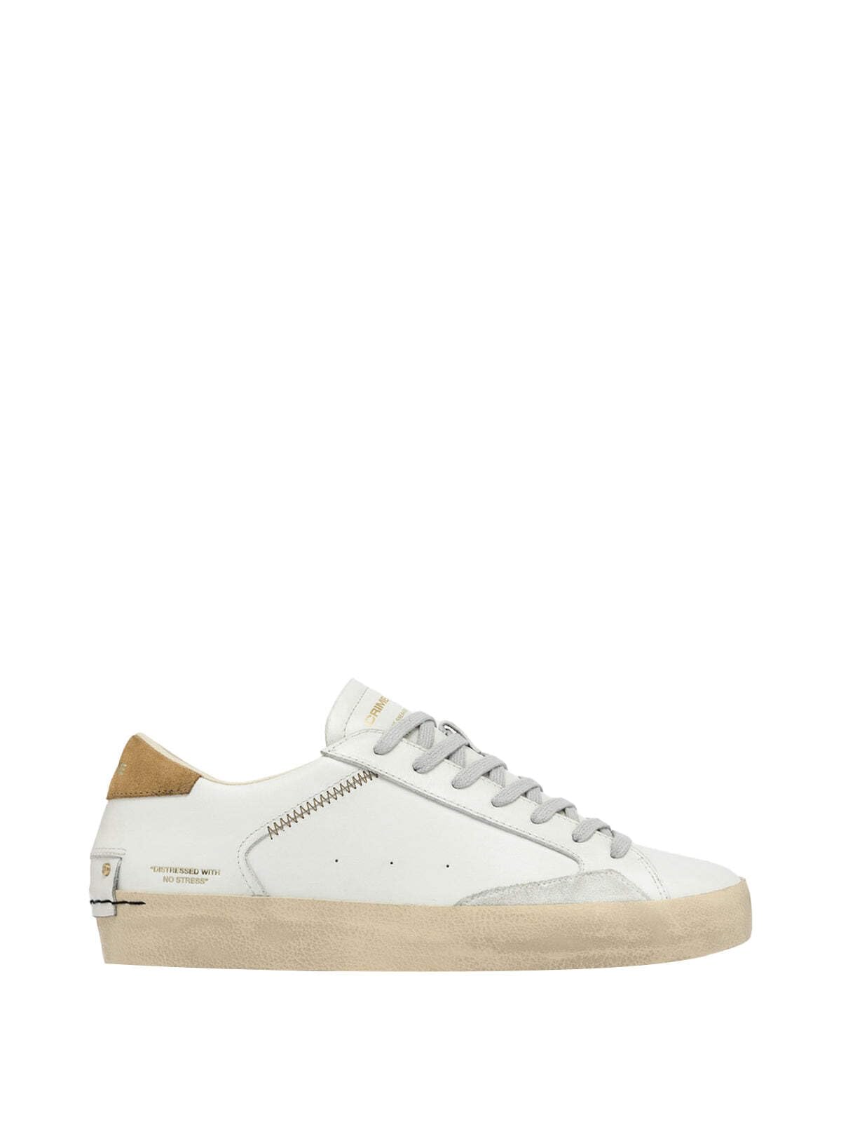 Crime London Zapatillas bajas Distressed blancas y beige