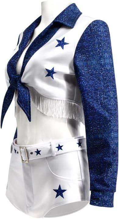 Adult Cowboy Cheerleader Costume Outfit Sexy Star Cheerleader Uniform For Women