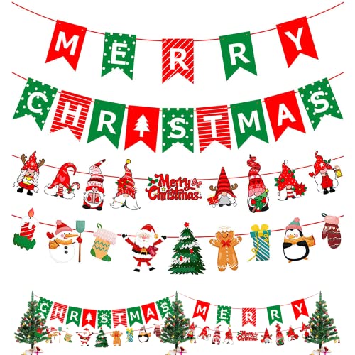 Bannière Joyeux Noël Bunting 3 Pcs Bannière De Noël Bannière Banderole Du Jour Merry Christmas Bannières Guirlande Bannière De Guirlande pour La Décoration D'anniversaire Mariage Fête Fête De Noël Cover